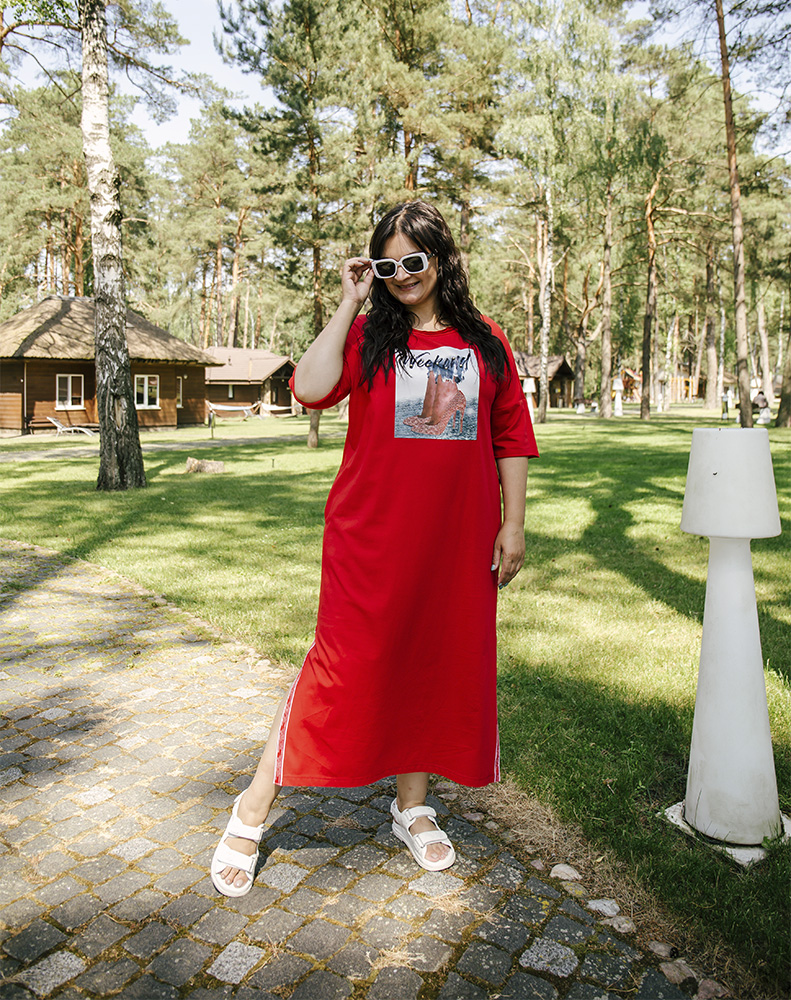 Платье Стелла стропа красное